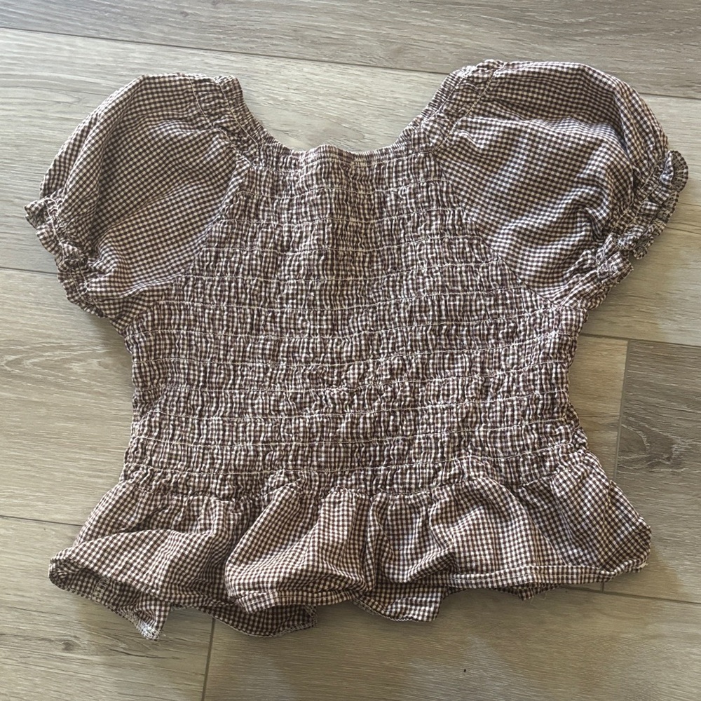 PacSun Brown Ruffled Blouse - Picture 2 of 2